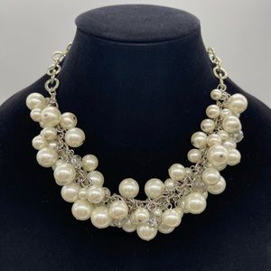JEWEL KADE Faux pearls and crystal necklace 18” length